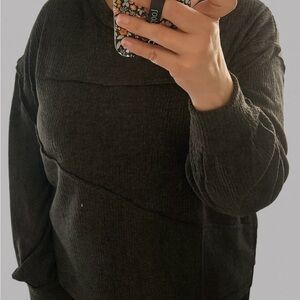 NWT Size L Charcoal Gray Long Sleeve Top